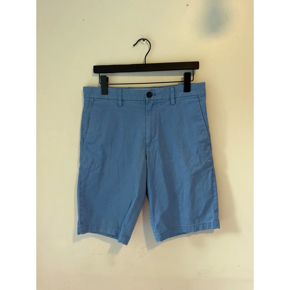 Banana Republic Emerson Shorts Mens 30 Blue Chino Cotton Twill Flat Front 9